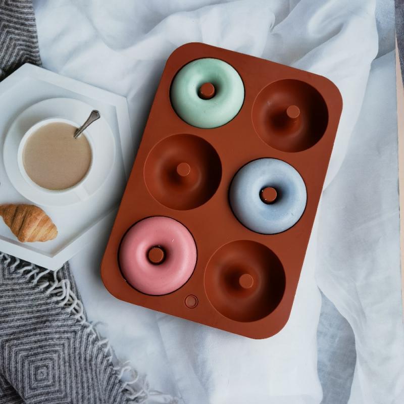 Donut Mold Silicone - Nieuw # 6-gaats siliconen donutvorm, bagelpan,