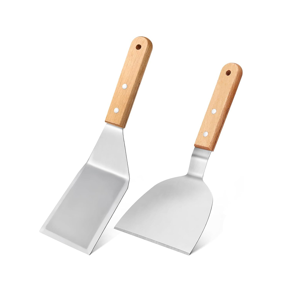 Okonomiyaki Spatula - LMETJMA Metalen Spatel- en Wender Set,