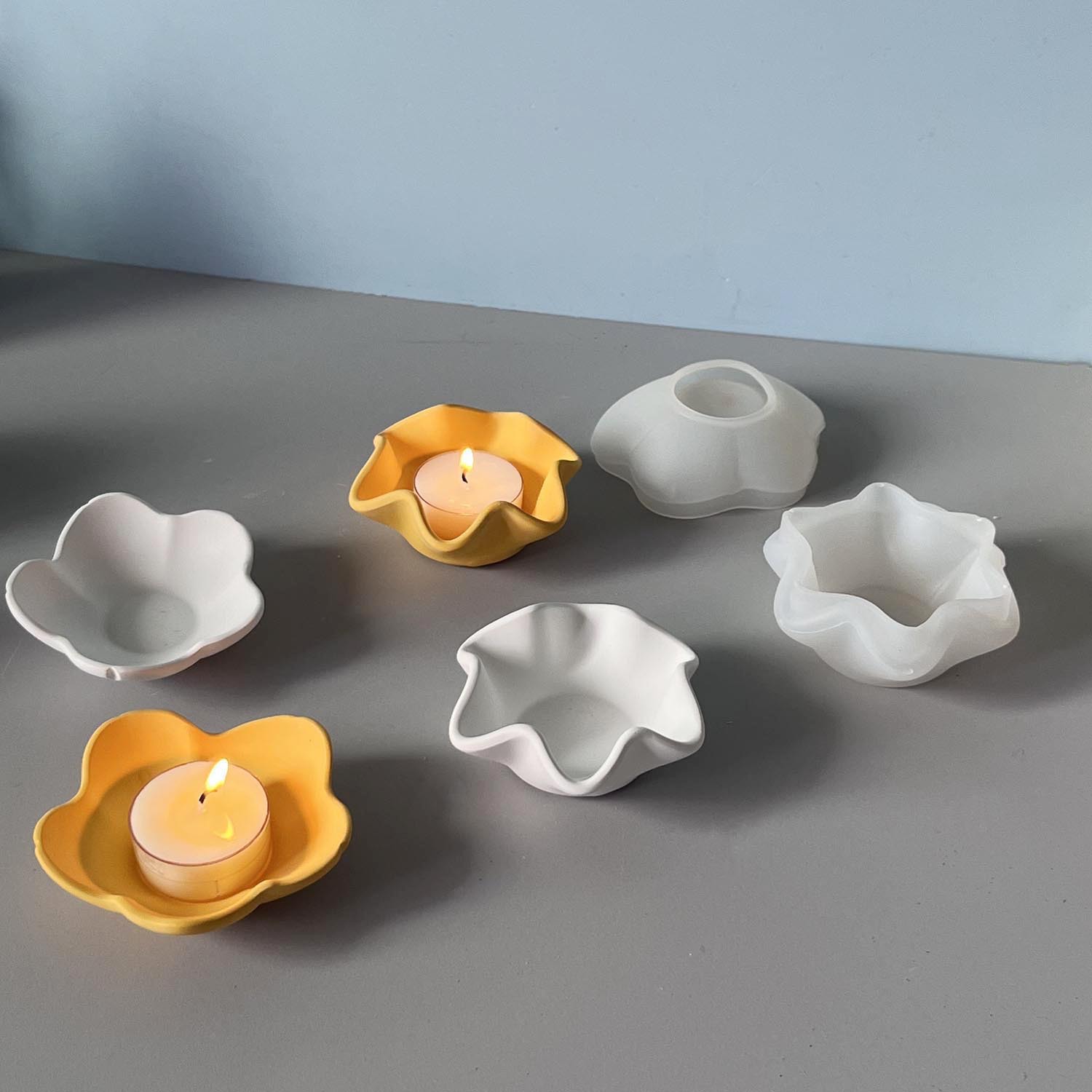 Potsticker Mold - Creatieve gebogen rand kaarsenhouder siliconen mal